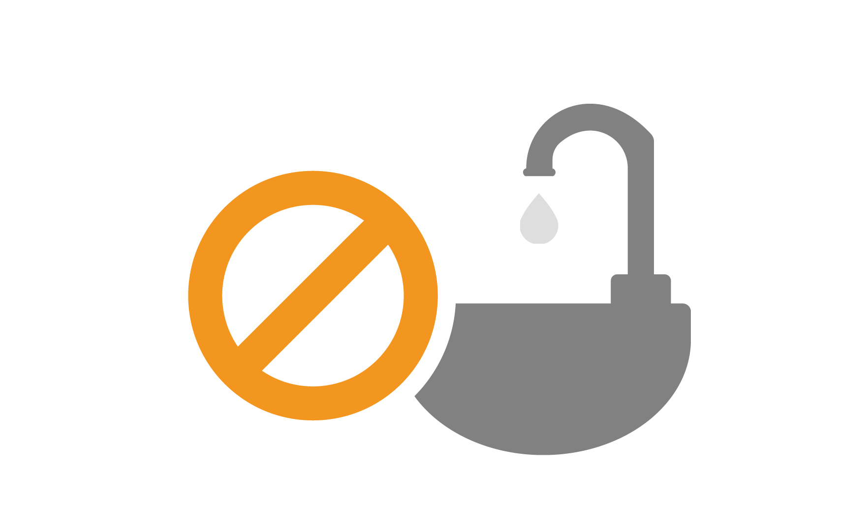 Illustration of a warning sign to not pour pesticide down a sink, toilet