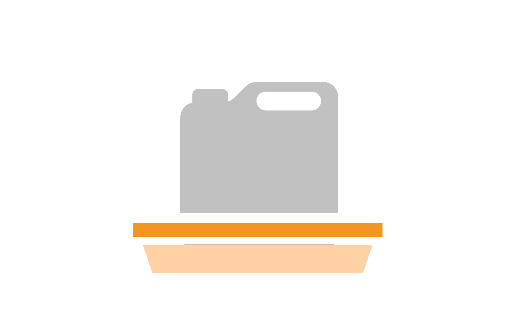 Illustration of a pesticide container on a dish tray