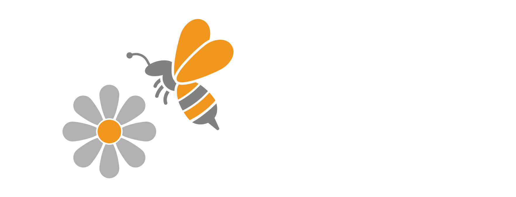 Illustration of a bee buzzing around a flower