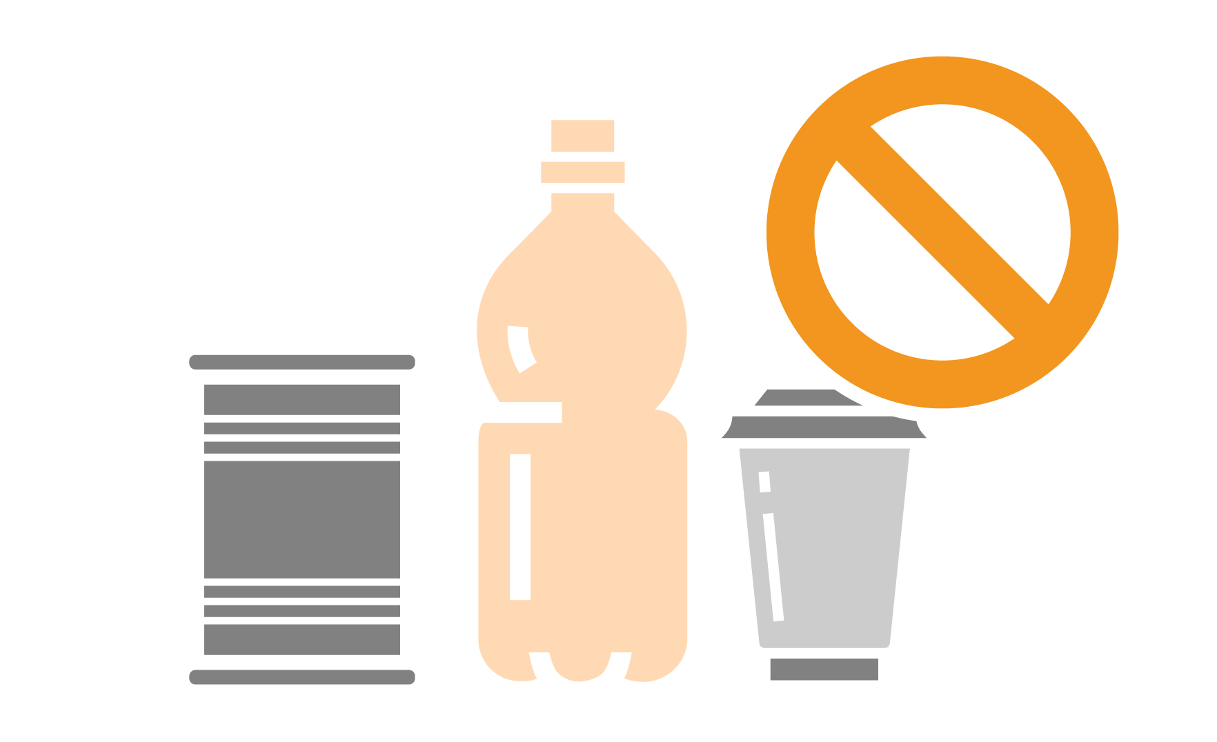 Illustration of a warning sign to not store pesticides in food or beverage containers
